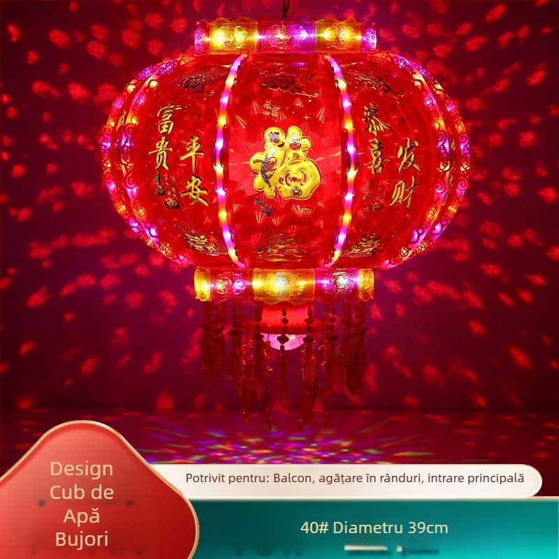 Lanternă LED rotativă, colorată, pentru Festivalul Primăverii – decor pentru nuntă, casă nouă și Anul Nou