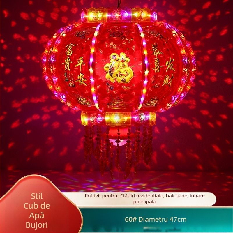 Lanternă LED rotativă, colorată, pentru Festivalul Primăverii – decor pentru nuntă, casă nouă și Anul Nou