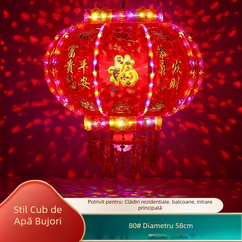 Lanternă LED rotativă, colorată, pentru Festivalul Primăverii – decor pentru nuntă, casă nouă și Anul Nou