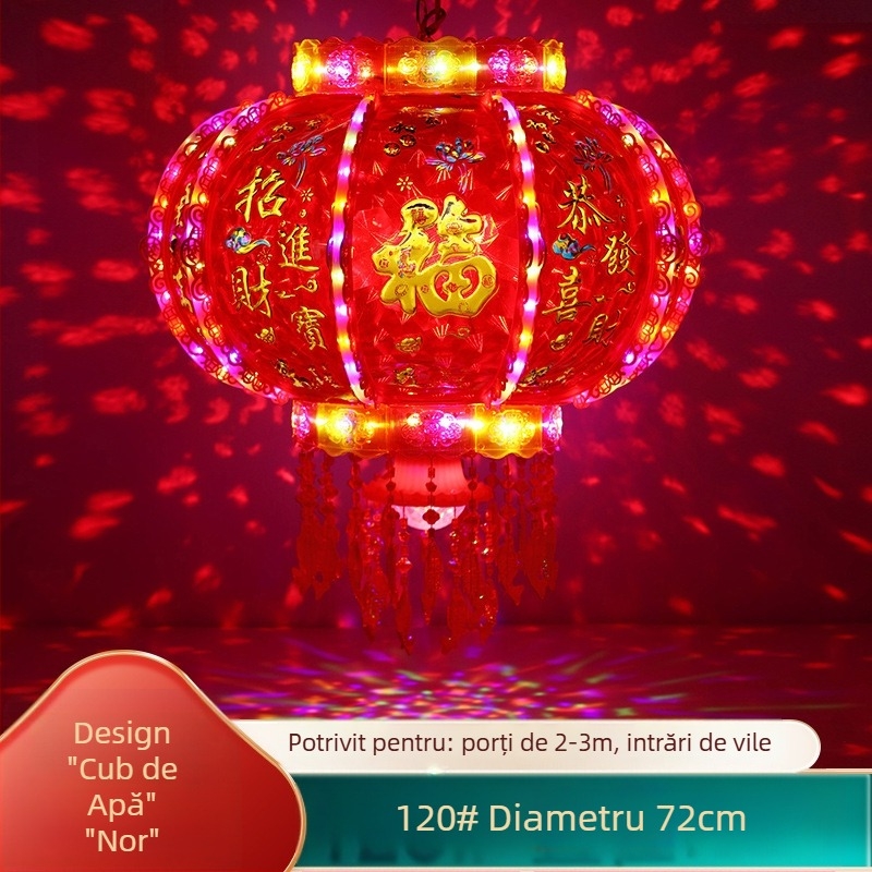 Lanternă LED rotativă, colorată, pentru Festivalul Primăverii – decor pentru nuntă, casă nouă și Anul Nou