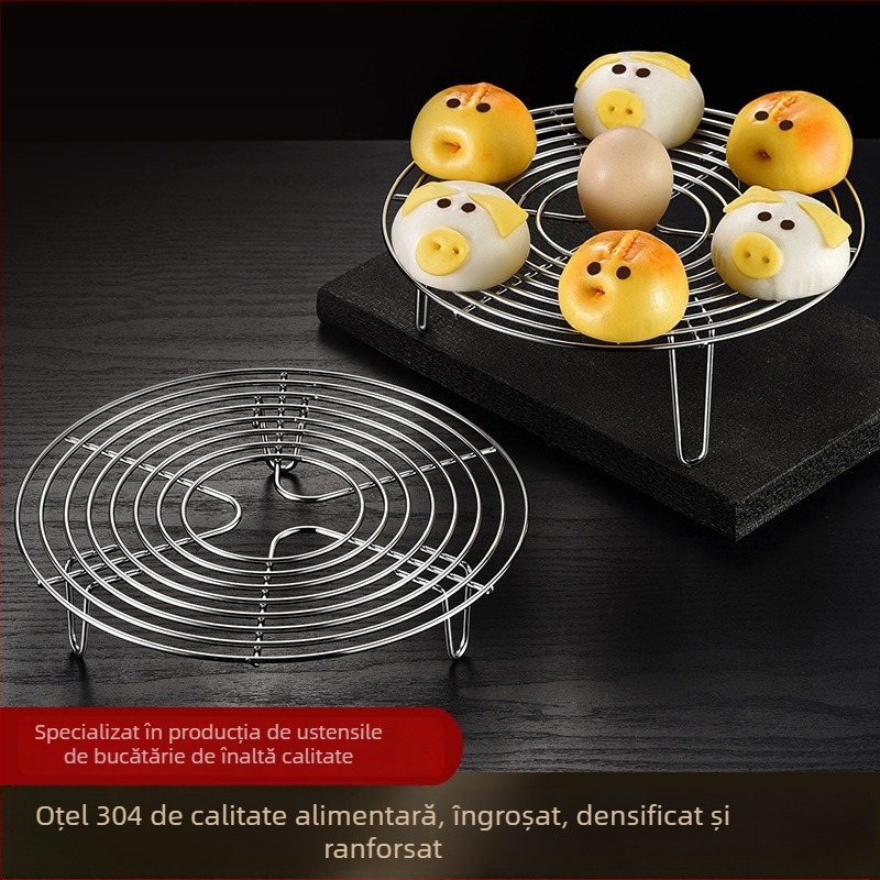 Raft de aburi din oțel inox 304 pentru uz casnic, tavă izolantă pentru aburi și plasă de abur, picioare înalte și joase