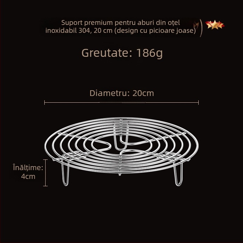 Raft de aburi din oțel inox 304 pentru uz casnic, tavă izolantă pentru aburi și plasă de abur, picioare înalte și joase