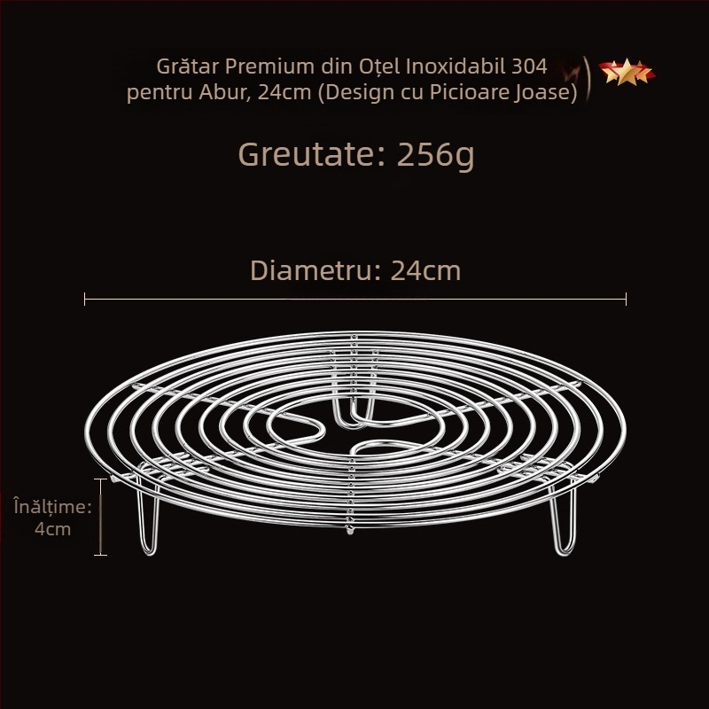 Raft de aburi din oțel inox 304 pentru uz casnic, tavă izolantă pentru aburi și plasă de abur, picioare înalte și joase