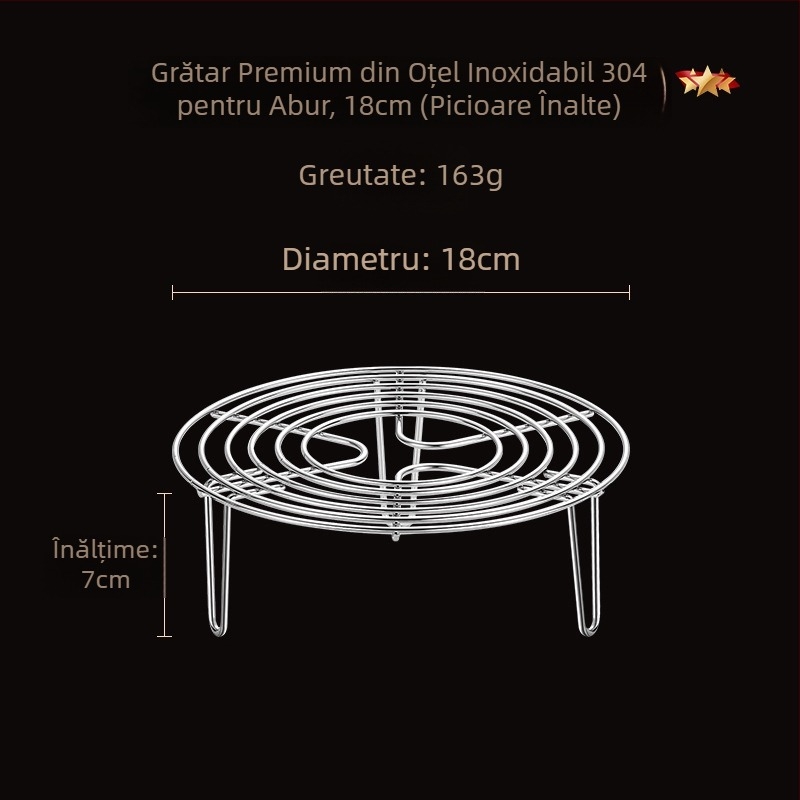 Raft de aburi din oțel inox 304 pentru uz casnic, tavă izolantă pentru aburi și plasă de abur, picioare înalte și joase