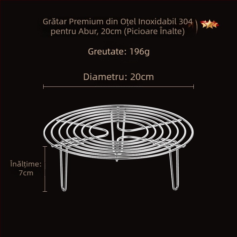 Raft de aburi din oțel inox 304 pentru uz casnic, tavă izolantă pentru aburi și plasă de abur, picioare înalte și joase
