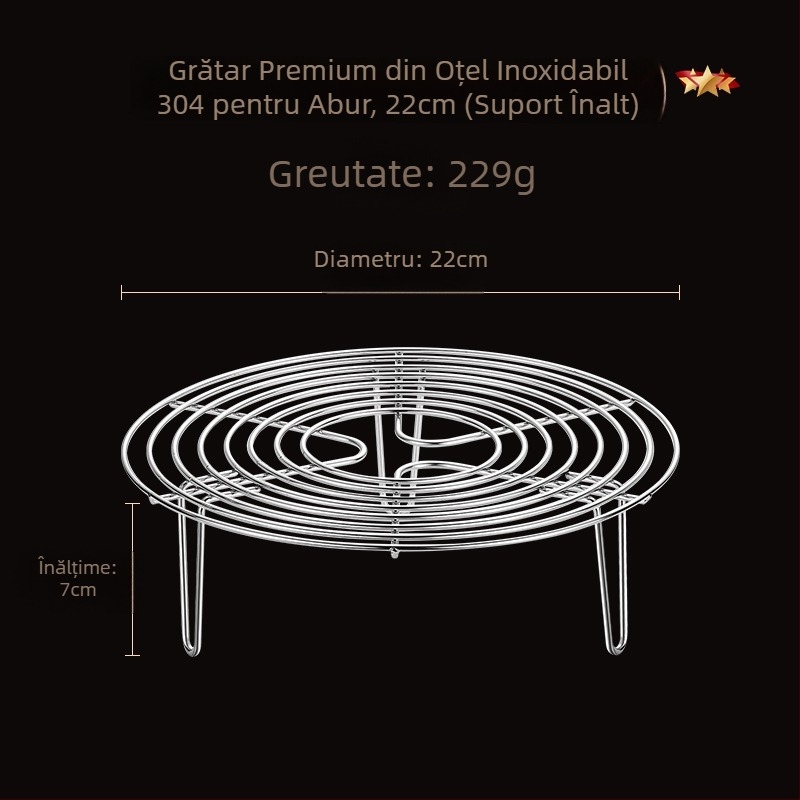 Raft de aburi din oțel inox 304 pentru uz casnic, tavă izolantă pentru aburi și plasă de abur, picioare înalte și joase