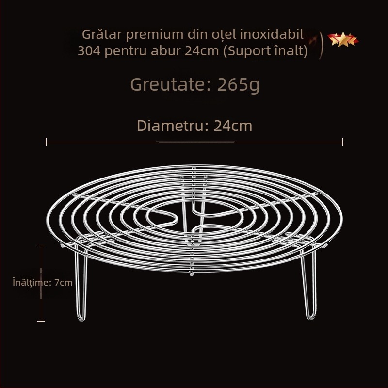 Raft de aburi din oțel inox 304 pentru uz casnic, tavă izolantă pentru aburi și plasă de abur, picioare înalte și joase