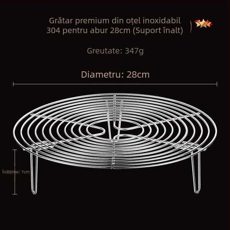 Raft de aburi din oțel inox 304 pentru uz casnic, tavă izolantă pentru aburi și plasă de abur, picioare înalte și joase