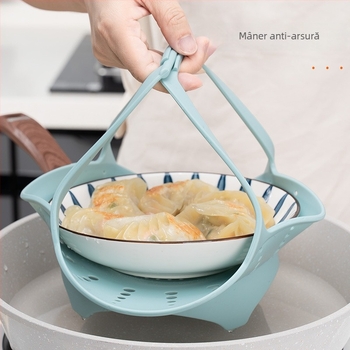Suport din silicon pentru aburi, de calitate alimentară, pliabil, pentru pâine, legume și mâncăruri; compatibil cu cuptorul cu microunde; dimensiuni mici și mari