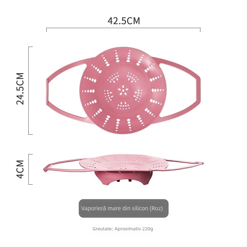 Suport din silicon pentru aburi, de calitate alimentară, pliabil, pentru pâine, legume și mâncăruri; compatibil cu cuptorul cu microunde; dimensiuni mici și mari