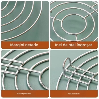Raft de aburi triunghiular din oțel inoxidabil 304, non-magnetic, suport cu picioare înalte, raft de aburi multifuncțional