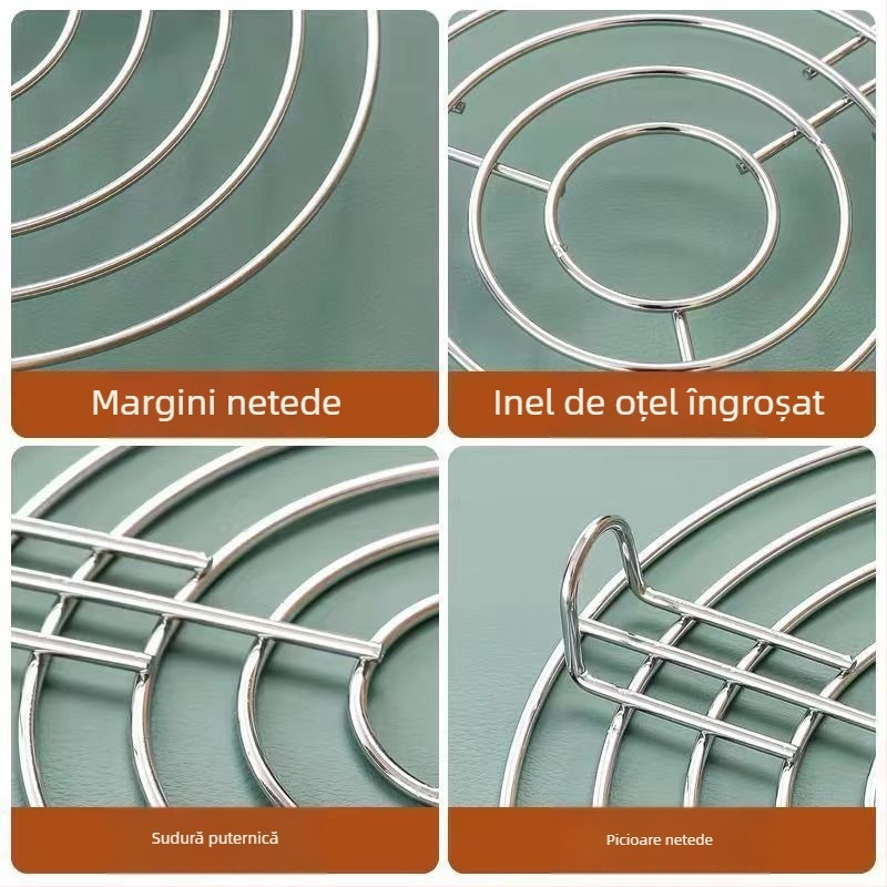 Raft de aburi triunghiular din oțel inoxidabil 304, non-magnetic, suport cu picioare înalte, raft de aburi multifuncțional