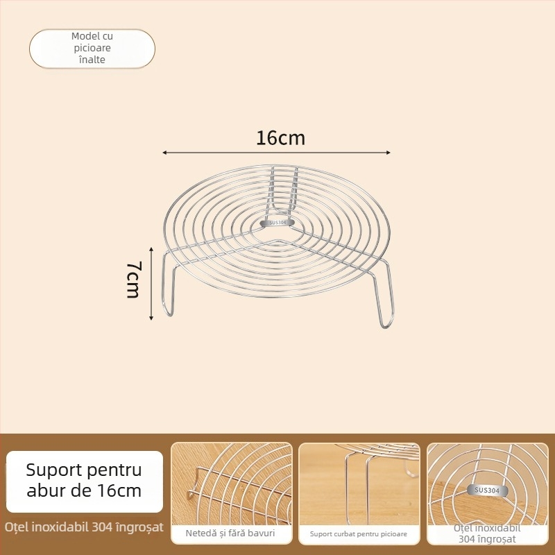 Raft de aburi din oțel inoxidabil 304, cu picioare înalte, pentru bucătărie, potrivit pentru aburirea chiflelor, felurilor de mâncare și legumelor