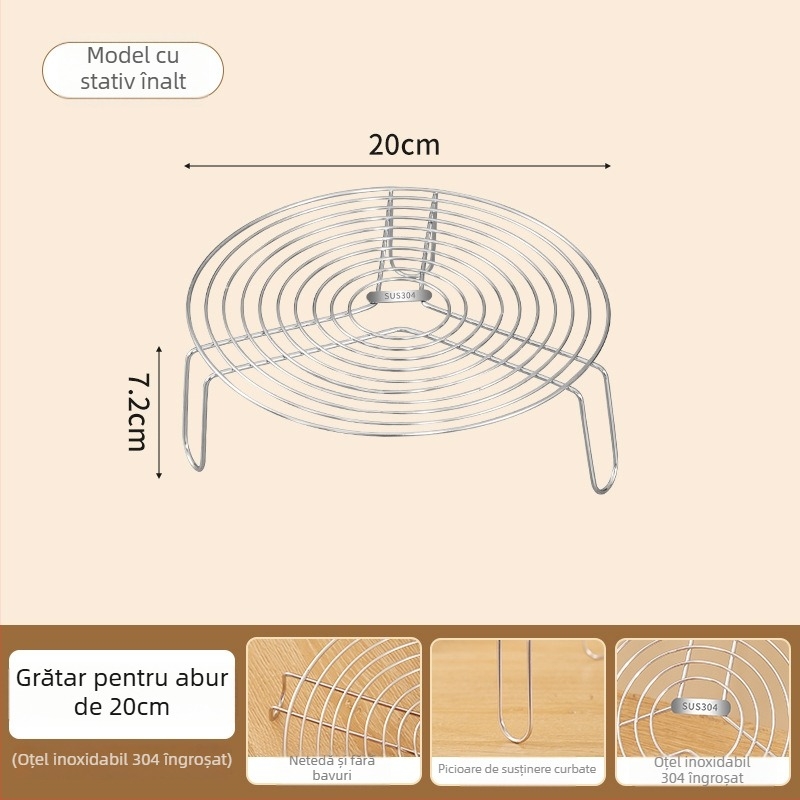 Raft de aburi din oțel inoxidabil 304, cu picioare înalte, pentru bucătărie, potrivit pentru aburirea chiflelor, felurilor de mâncare și legumelor