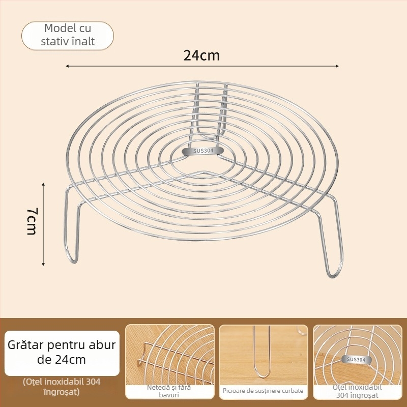 Raft de aburi din oțel inoxidabil 304, cu picioare înalte, pentru bucătărie, potrivit pentru aburirea chiflelor, felurilor de mâncare și legumelor