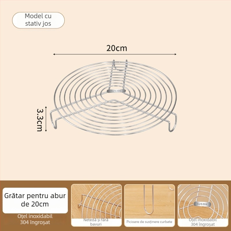 Raft de aburi din oțel inoxidabil 304, cu picioare înalte, pentru bucătărie, potrivit pentru aburirea chiflelor, felurilor de mâncare și legumelor