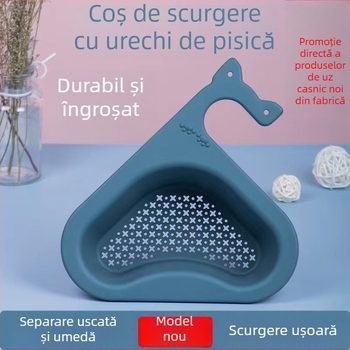 Coș de spălat legume cu formă de urechi de pisică, coș de scurgere suspendat pentru chiuveta bucătăriei