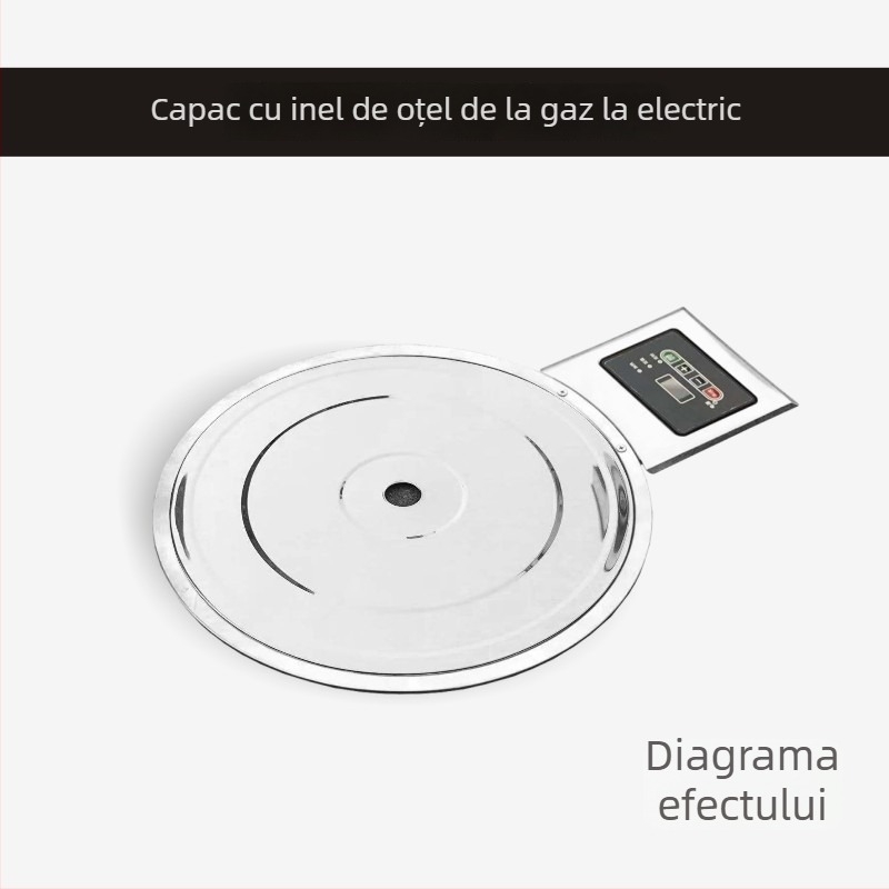 Inel circular din oțel inoxidabil gros și capac pentru plită ceramică electrică și plită cu inducție