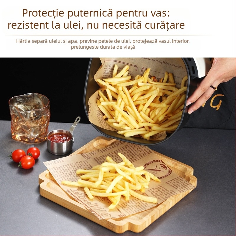 Hârtie absorbantă pentru ulei pentru friteuză cu aer, hârtie de copt pentru cuptor, foaie rezistentă la temperaturi înalte