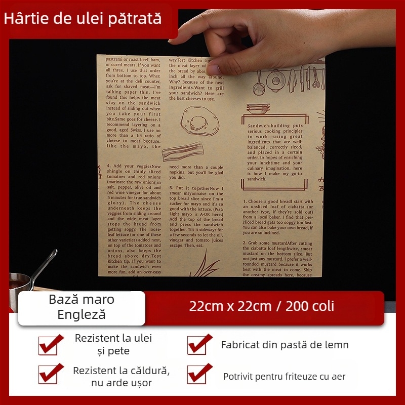 Hârtie absorbantă pentru ulei pentru friteuză cu aer, hârtie de copt pentru cuptor, foaie rezistentă la temperaturi înalte