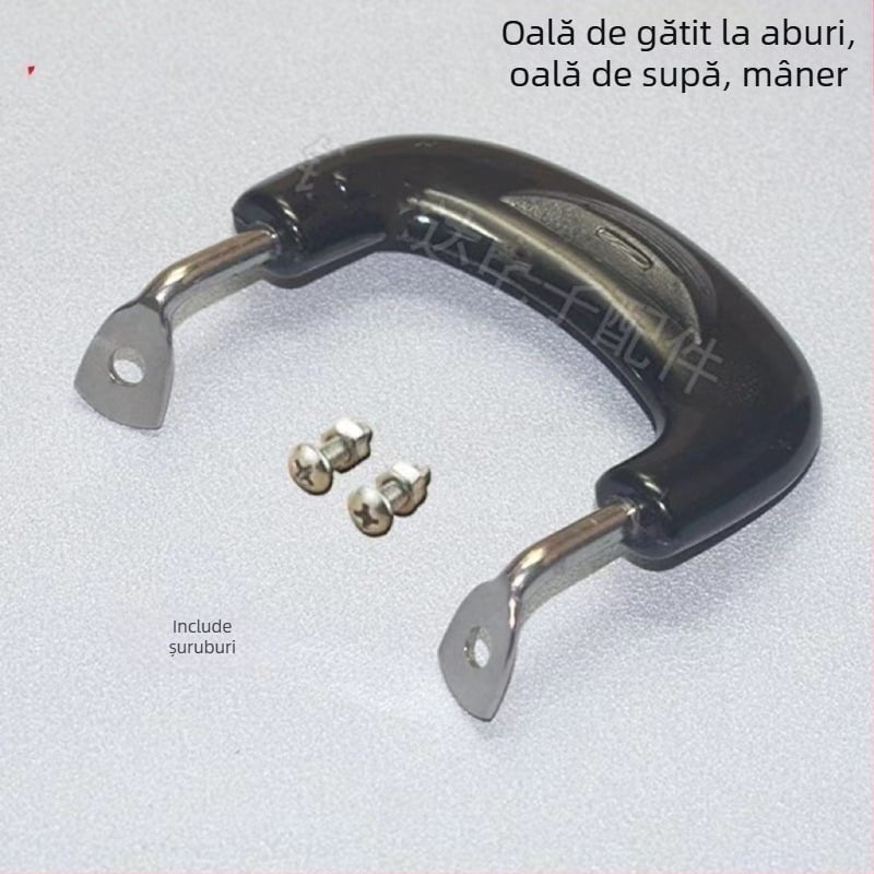 Mâner de oală din lemn, universal, antiarsură și rezistent la căldură, detașabil, cu urechi de oală cu două găuri