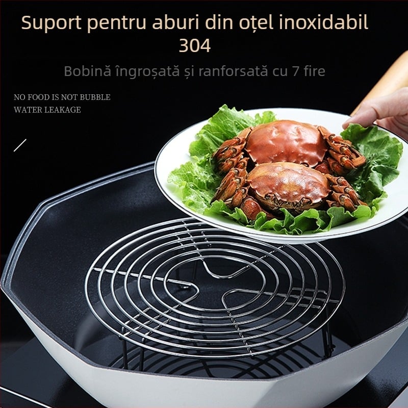 Raft de aburi din oțel inoxidabil 304, circular, pentru oală sub presiune, cu picioare înalte, dimensiune mare