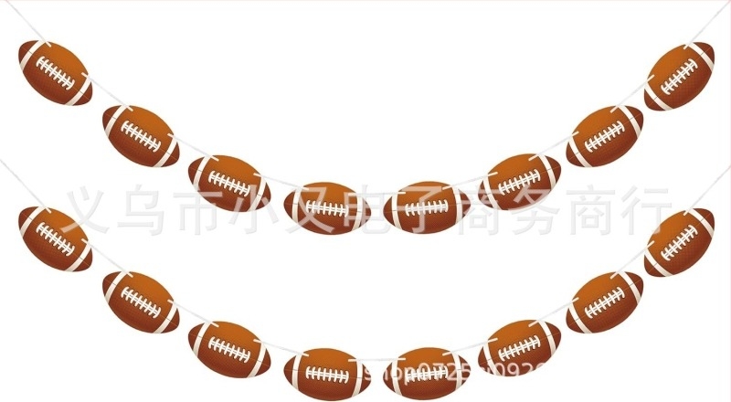 Set nou de decorațiuni pentru petrecere cu tema Super Bowl și rugby: steaguri cu litere, banner și steaguri triunghiulare pentru decorul scenei