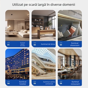 Lampă LED pe șină reglabilă, cu grilă, pentru expoziții și perete de fundal, 21–30W, montaj pe suprafață