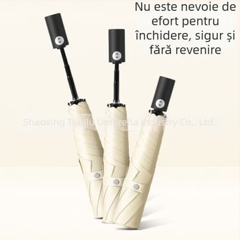 Tianju parasol cu deschidere automată, 3 secțiuni, protecție UV, țesătură din vinil, ultra-ușor și portabil