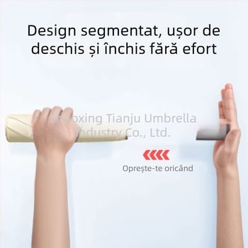 Tianju parasol cu deschidere automată, 3 secțiuni, protecție UV, țesătură din vinil, ultra-ușor și portabil