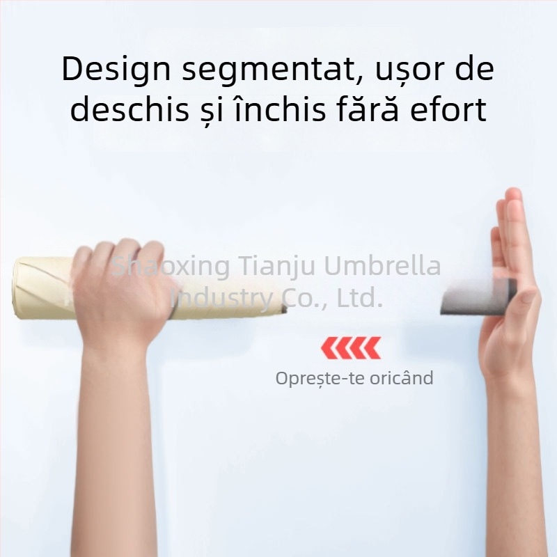 Tianju parasol cu deschidere automată, 3 secțiuni, protecție UV, țesătură din vinil, ultra-ușor și portabil