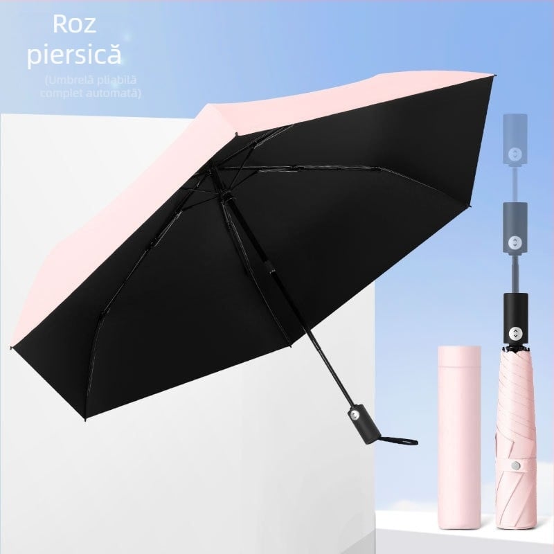 Tianju parasol cu deschidere automată, 3 secțiuni, protecție UV, țesătură din vinil, ultra-ușor și portabil