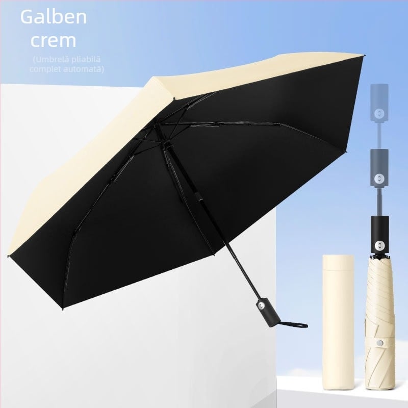 Tianju parasol cu deschidere automată, 3 secțiuni, protecție UV, țesătură din vinil, ultra-ușor și portabil