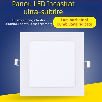 LED pătrat pentru sufragerie, downlight, 9–12W, panou de tavan ultra-subțire