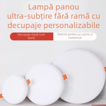 LED ultra-subțire, fără ramă, panou pătrat pentru plafon, deschideri personalizate