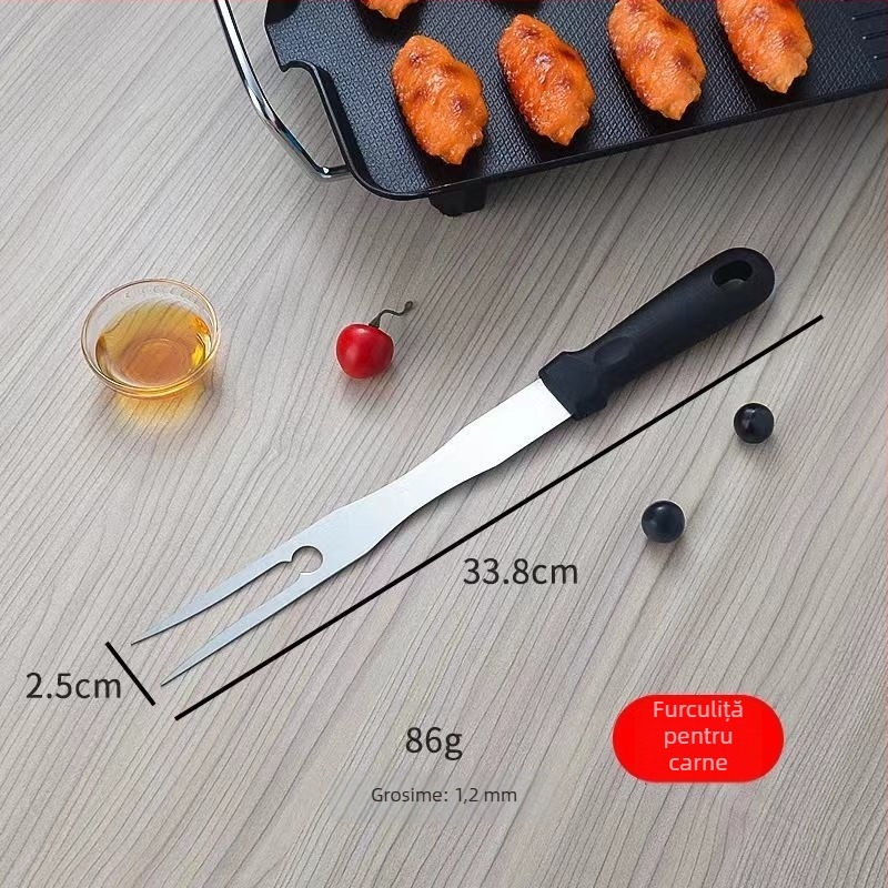 Spatulă teppanyaki din oțel inox cu mâner din cauciuc — pentru clătite, prăjituri și cotlete, stil japonez