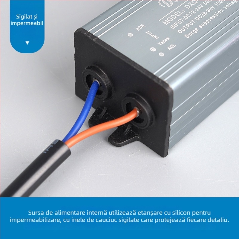 Driver LED DC-DC cu curent constant, 50W, rezistent la apă, intrare 12-24V, iluminat stradal