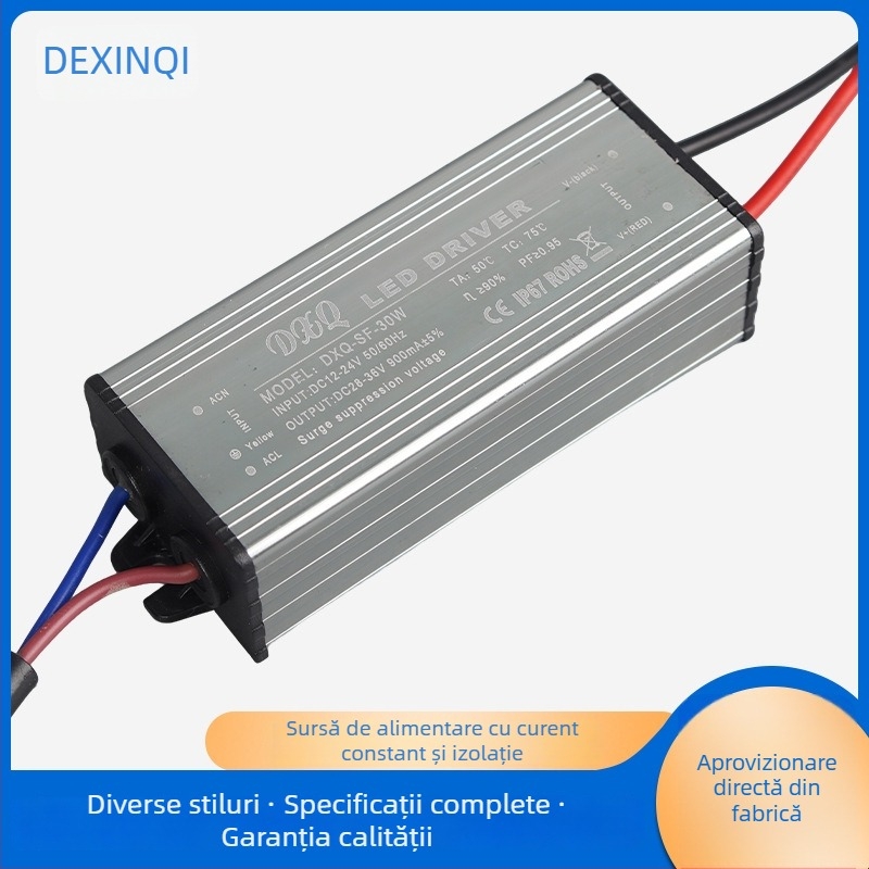 Driver LED DC-DC cu curent constant, 50W, rezistent la apă, intrare 12-24V, iluminat stradal