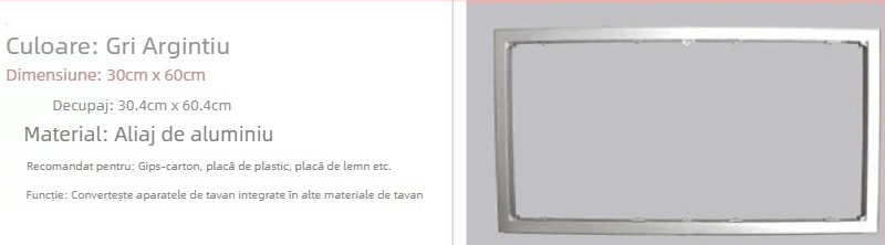 Lumină LED de tip încorporat pentru tavan – panou plat LED, 300x600x600x1200x300, lampă cu grilă pentru bucătărie și baie