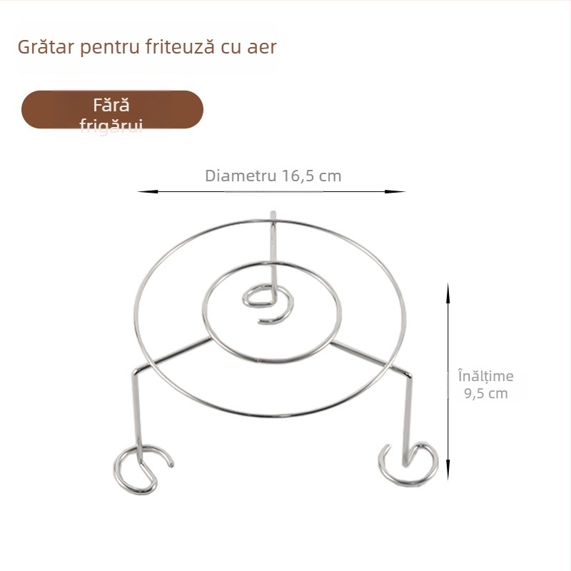 Suport circular din oțel inoxidabil pentru frigărui, pentru air fryer, montat vertical, bucătărie interioară