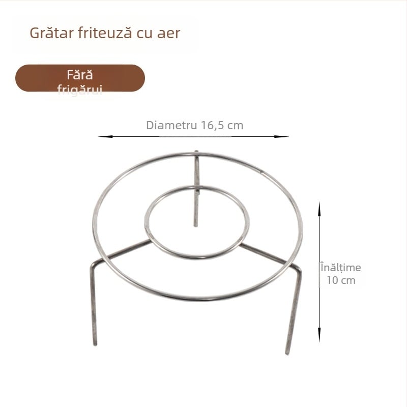 Suport circular din oțel inoxidabil pentru frigărui, pentru air fryer, montat vertical, bucătărie interioară