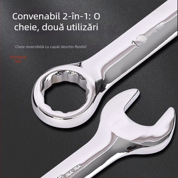 Set de 14 piese: chei cu ratchet, în husă din pânză, din oțel crom-vanadiu
