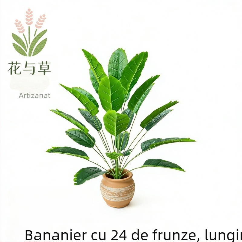 Arbore artificial de banan, plantă biomimetică de interior, decor pentru podea în living