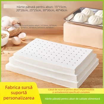 Hârtie pentru abur dreptunghiulară pentru pâine și chifle, acoperire cu ulei de silicon, liner de unică folosință pentru abur