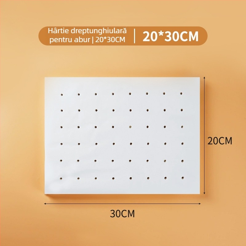 Hârtie pentru abur dreptunghiulară pentru pâine și chifle, acoperire cu ulei de silicon, liner de unică folosință pentru abur