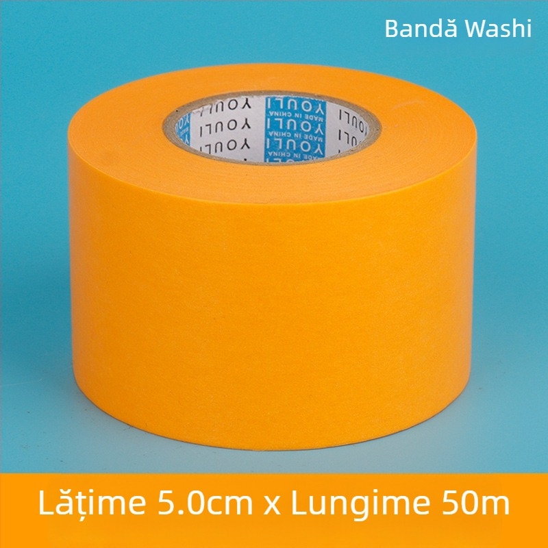 Bandă de mascare din hârtie galbenă pentru vopsire — hârtie de mascare pentru pereți exteriori cu finisaj din piatră, hârtie de separare a culorilor
