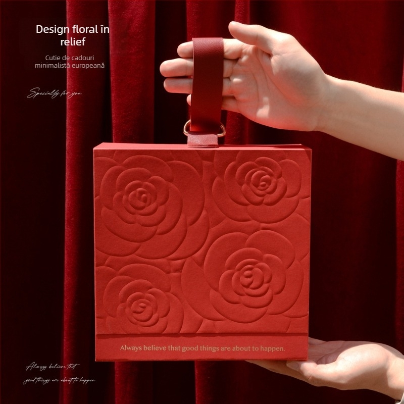 Cutie cadou premium pentru domnișoara de onoare, ambalaj de ziua de naștere, cutie din hârtie modernă minimalistă, ștanțare la cald și relief, logo inclus, cutie goală în vrac