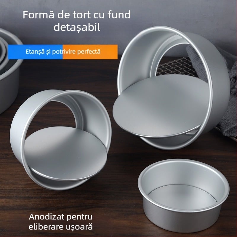 Formă rotundă pentru chec din aliaj de aluminiu, cu fund detașabil, 2–14 inci
