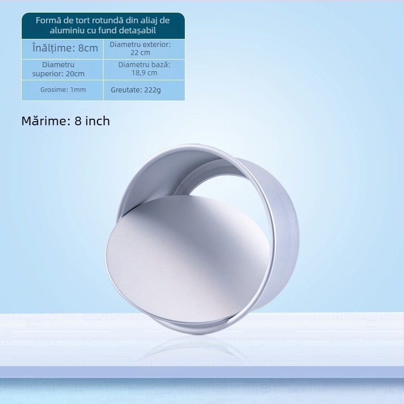 Formă rotundă pentru chec din aliaj de aluminiu, cu fund detașabil, 2–14 inci