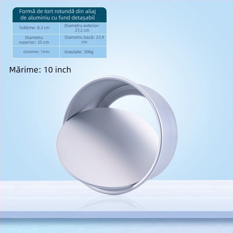 Formă rotundă pentru chec din aliaj de aluminiu, cu fund detașabil, 2–14 inci